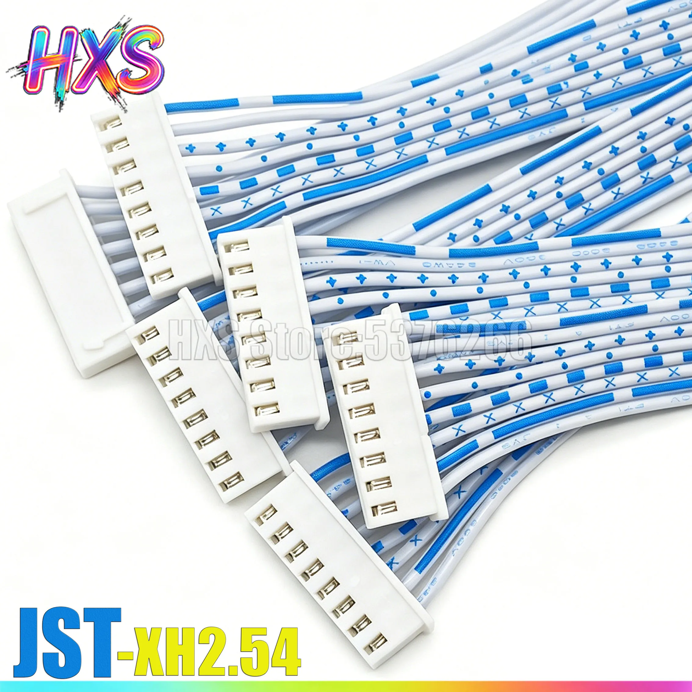 1PCS 1M 2P/3/4/5/6/8/10/12-20Pin Pitch Single/Double Head Wire Cable Connector  JST XH2.54 XH 2.54mm White Blue Male Female Plug