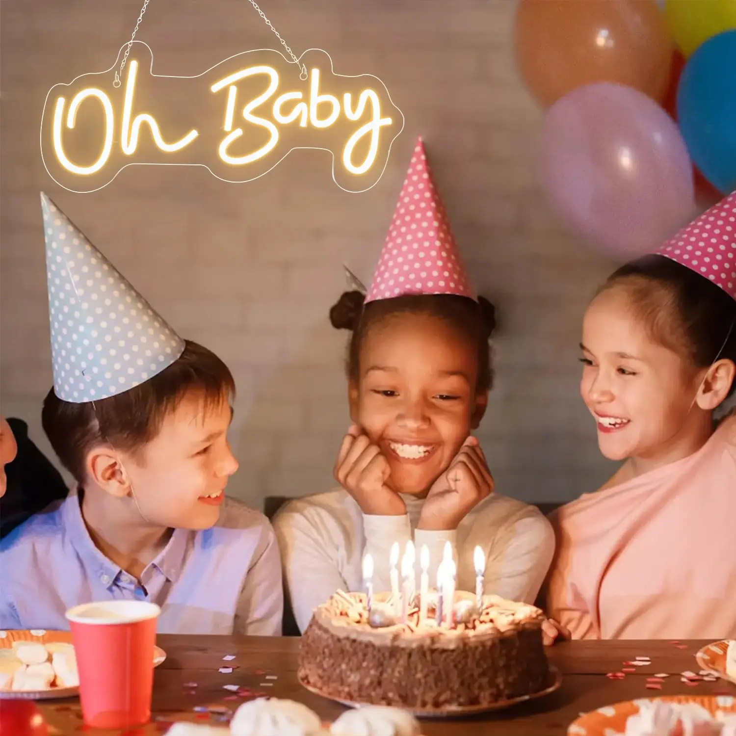 

Oh Baby Neon Sign for Bedroom Decoration USB Powered Wall Decor Baby Nursery Room Decor Neon Led Lights Birthday Party Art
