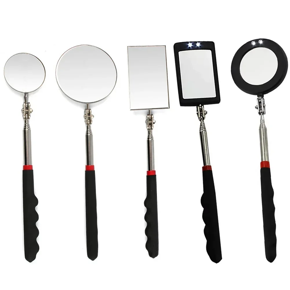 Automobile Chassis Endoscope 360°Telescoping Mirrors Angle LED Light Magnification Inspection Mirror Car Repair Detection Tools