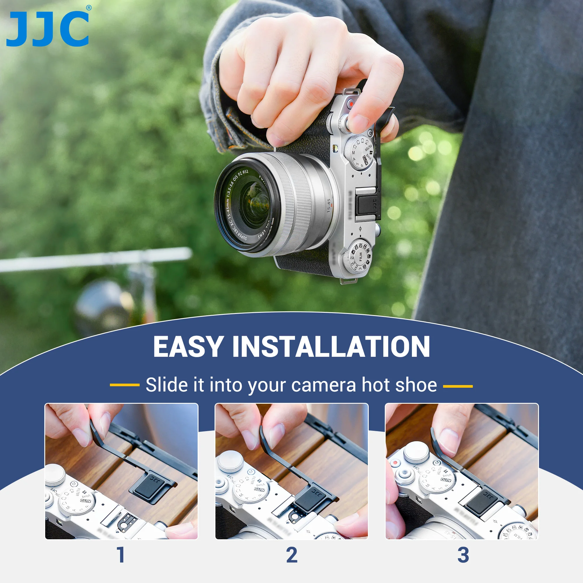 JJC Hot Shoe Thumbs Up Grip for the FUJIfilm Fuji X-M5 Cameras Thumb Rest Support Grip Improve The Stability of The Camera