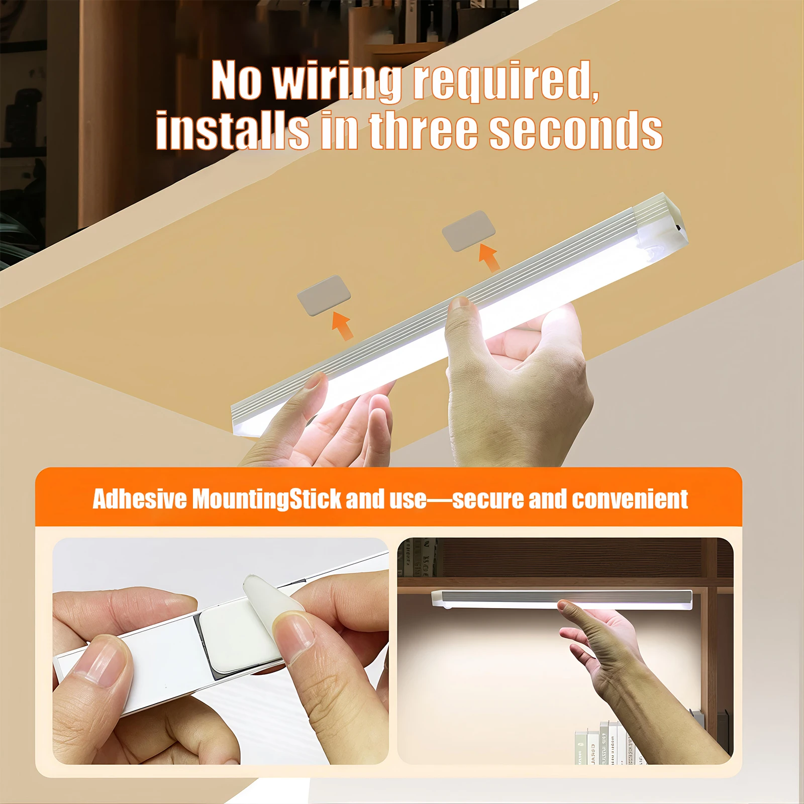 Wireless Backlit LED Night Lights with Smart Auto-Sensing – Energy Saving for Bedroom, Closet, Cabinet & Stair Safety