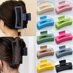 Pinzas para el pelo cuadradas de gran tamaño para mujer, pasador sólido de plástico con textura mate esmerilada, accesorios para el cabello, 10CM