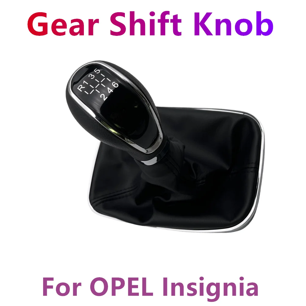 Car styling Manual Gear Stick Shift Lever Stick Knob With Leather Boot For OPEL Insignia 2008 2009 2010 2011 2012-2017 Auto Part