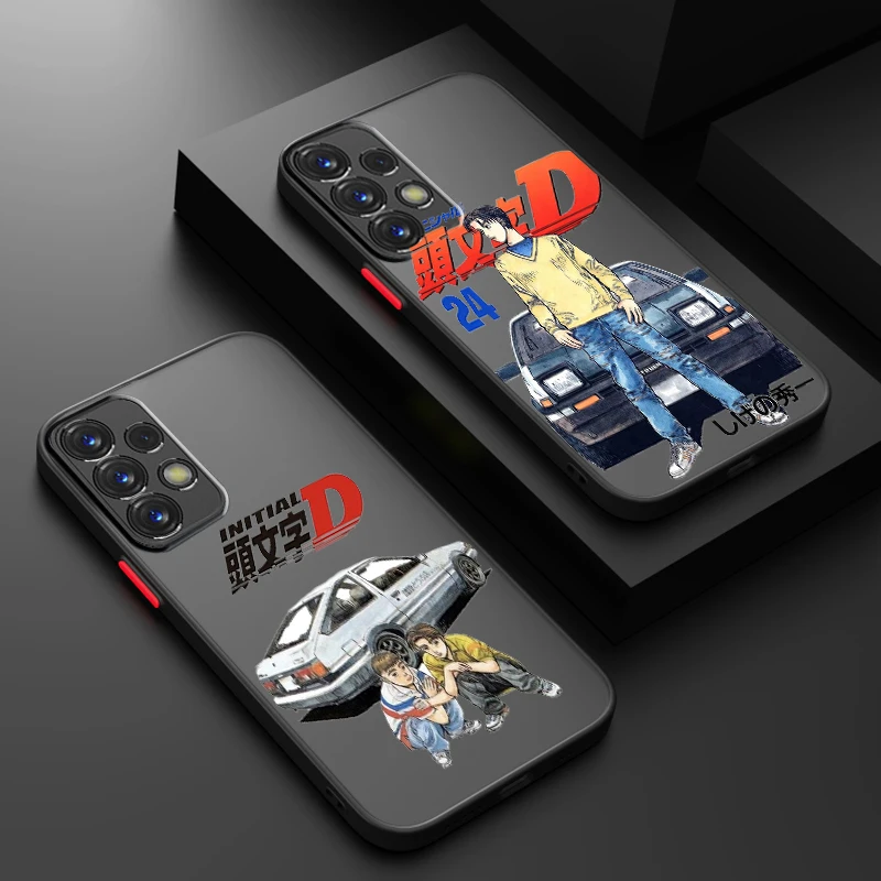 Initial D Anime Comics Art Frosted Translucent For Samsung A53 A52 A33 A32 A51 A71 A21S A13 A73 A50 A22 A12 5G TPU Phone Case