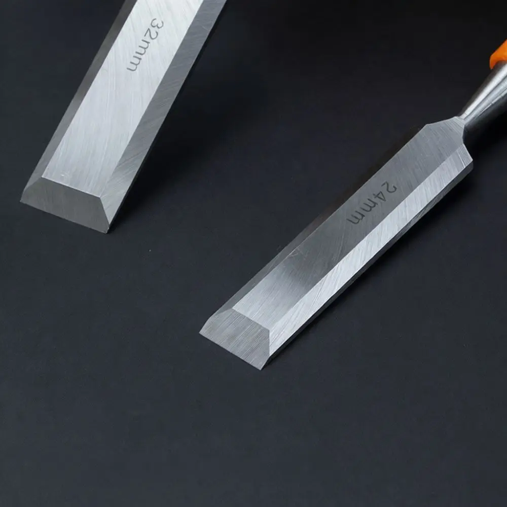 Professional Woodworking Chisel 8 32mm Size High Carbon Steel Through Tang Blade Carpentry Carver Hand Tools Orange Handle