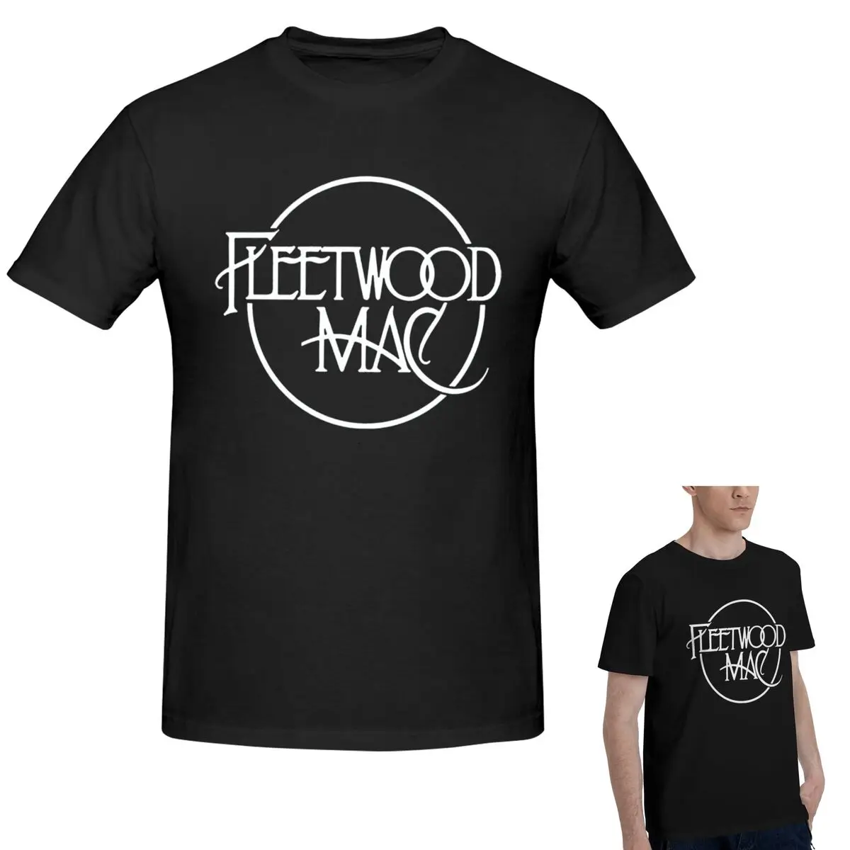 

100% хлопок, классическая футболка Fleetwood Mac с логотипом, мужская классическая футболка большого размера, мужские летние рубашки с круглым вырезом, топы, S-6XL