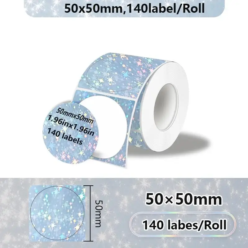 Munbyn/Nelko Holografische Laser Label Sticker Mat Zilver Thermisch Papier voor M110 M220 M200 E210 P50 PM220 DETONG P1 WP9520 Maker
