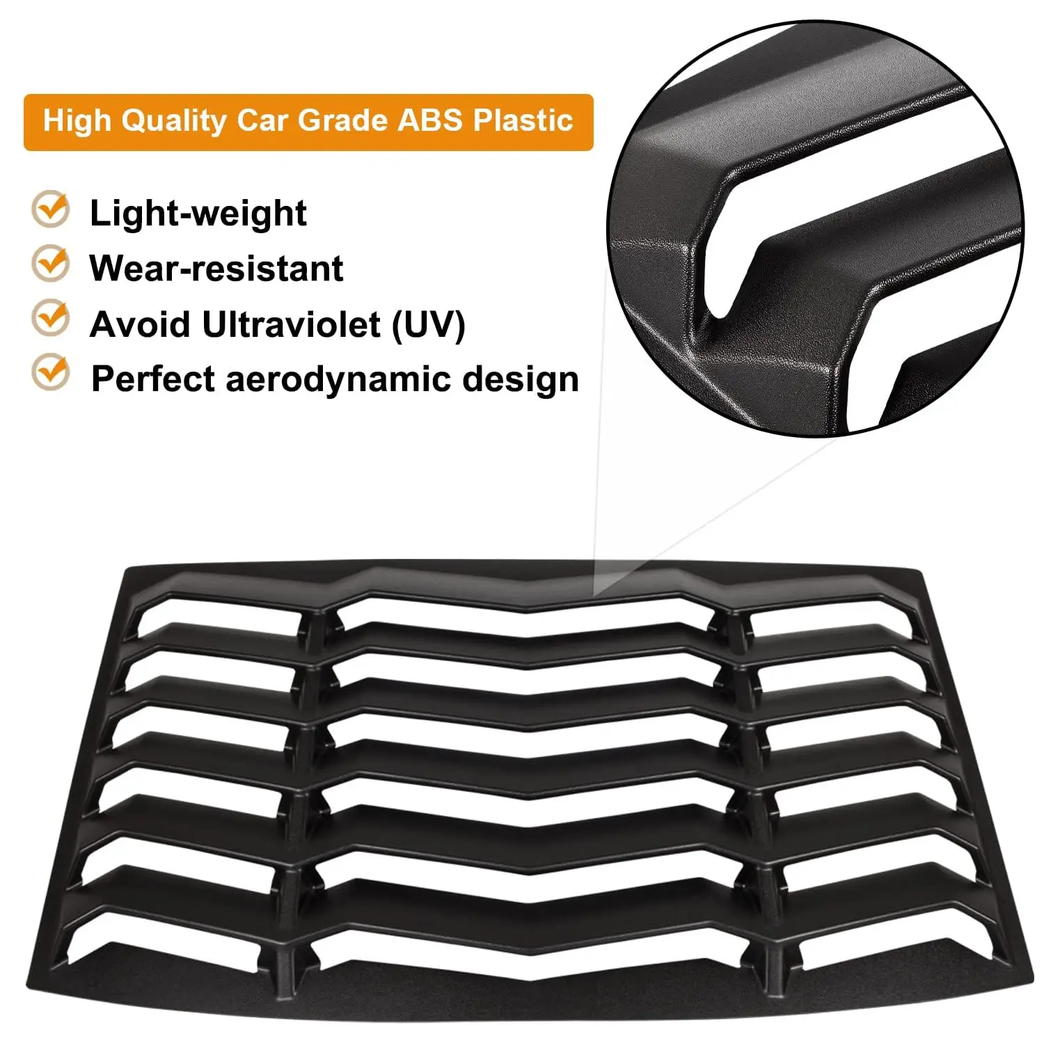 ANX-Grelha para janela traseira Sun Shade Cover, grelha para-brisa, preto fosco em GT, estilo Lambo para Chevy Chevrolet Camaro 2010-2015 com fita 3MTape