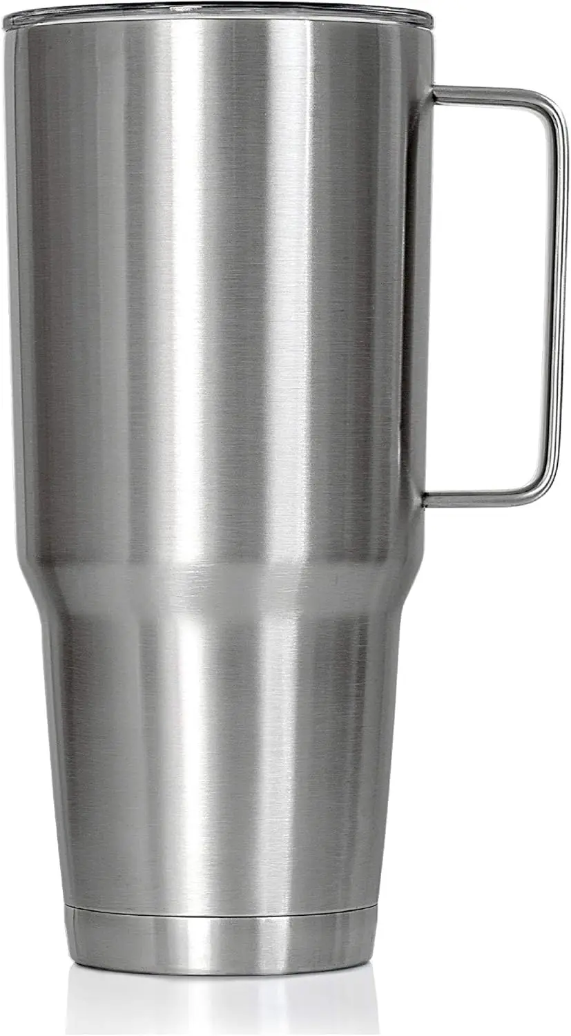 

64oz Double Wall Vacuum Insulated Tumbler with Lid and Handle, Fits 4in Cup Holder
