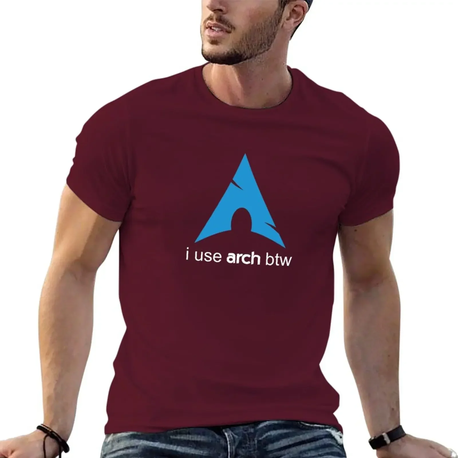 I use Arch Btw Linux T-Shirt summer top oversized designer t shirt men mens designer clothes new in tops & tees Round Collar