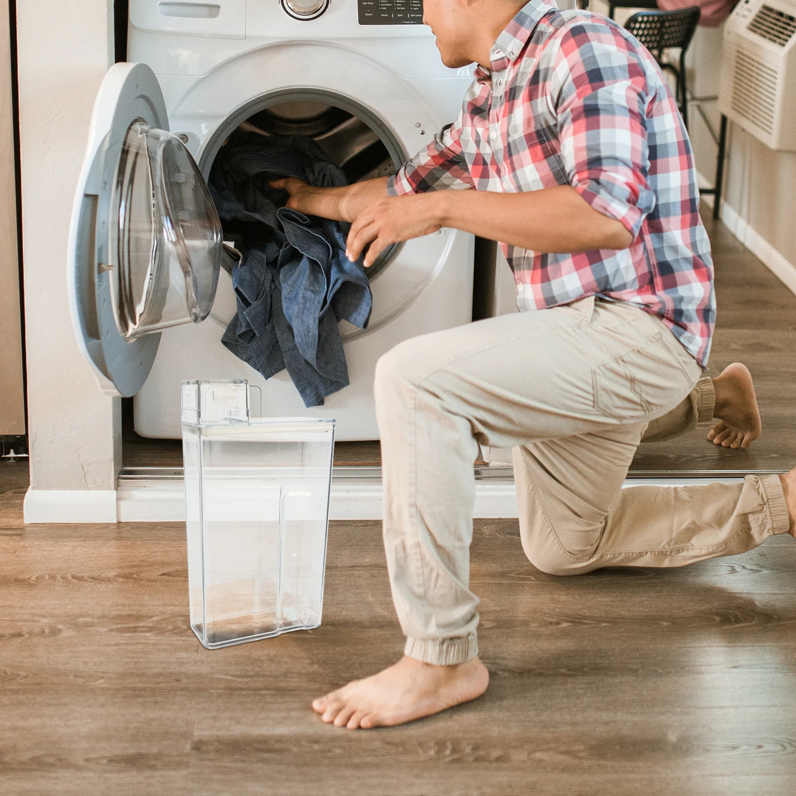 

Laundry Bottle Transparent Leak Proof Sub Bottle Convenient Storage for Detergent Powder Lotion Refillable Lotion Sub Container