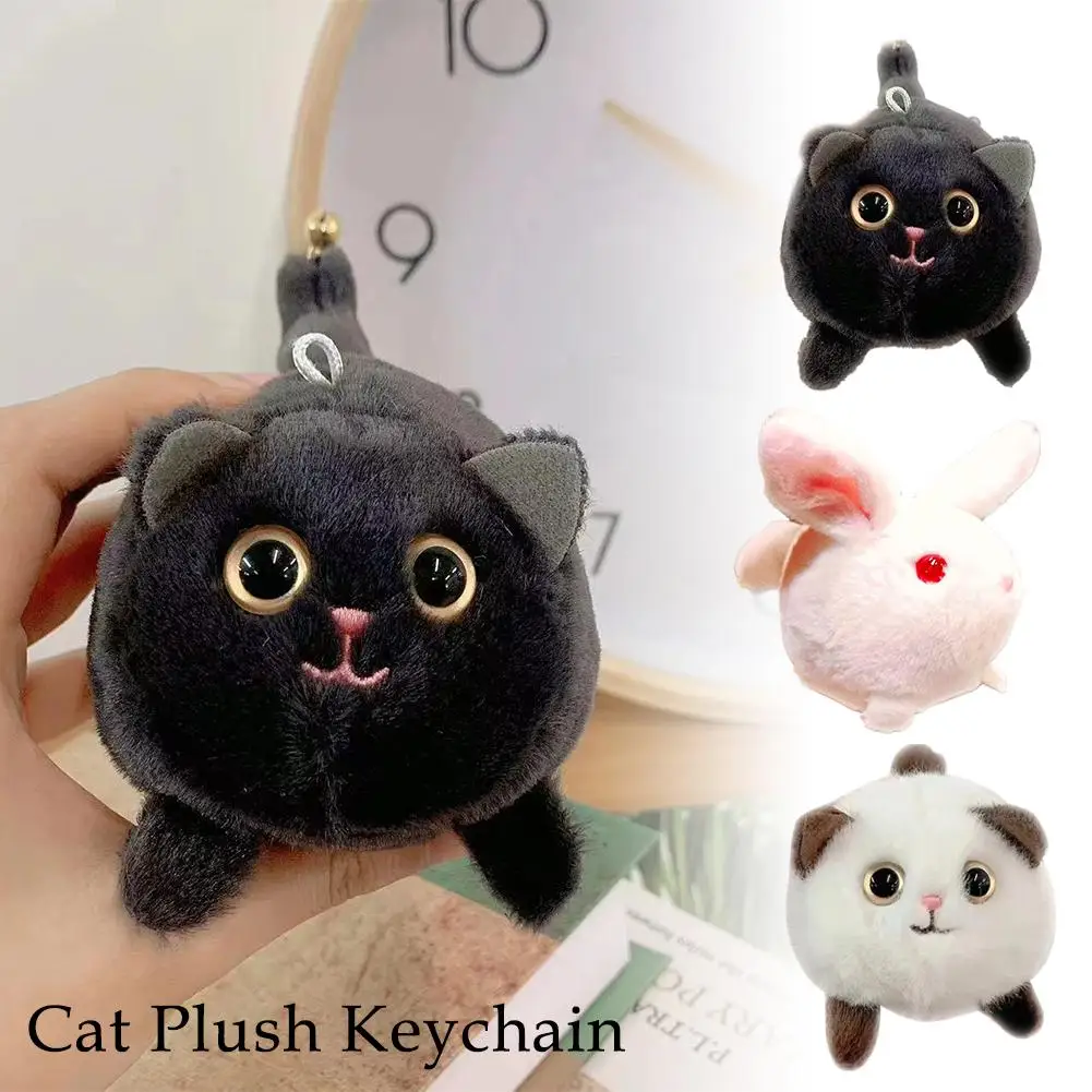 Cat Plush Key Rings Door Keyring Bag Pendant Cat Plush Keychain Women Cute Doll Pendant Fashion Jewelry Bag Girls Key Chains