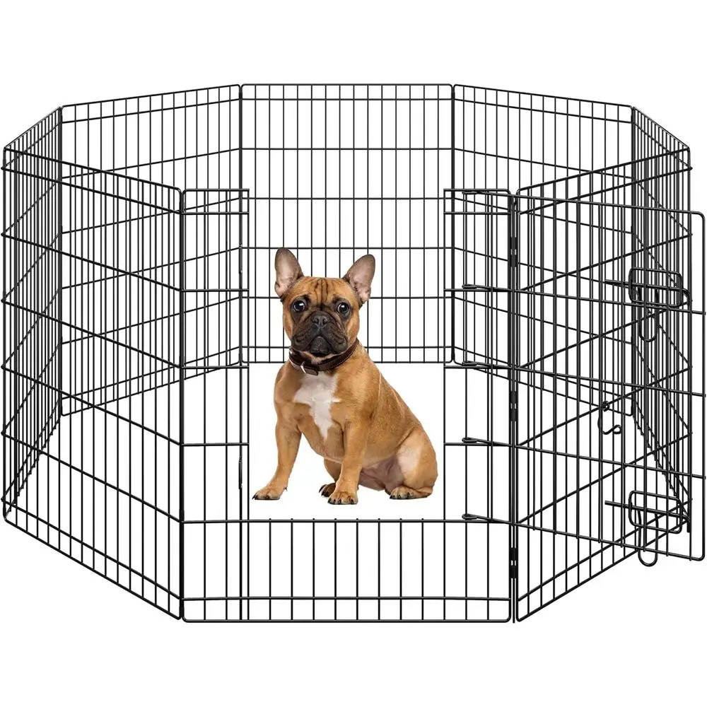 

Регулируемый металлический вольер для собак с дверцей, подходит для использования на улице и в помещении, идеально подходит для мелких животных, черный