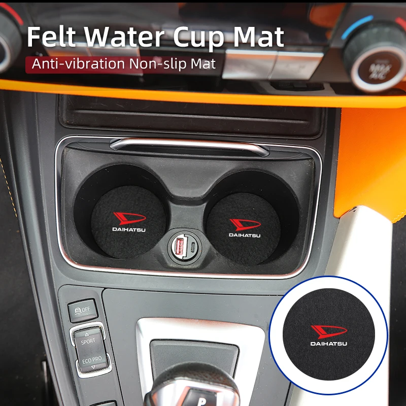 

2pcs Suede Car Coaster Water Cup Drink Holder Anti-Slip Pad For Daihatsu Terios Sirion Mira Materia Rocky YRV Feroza Charade
