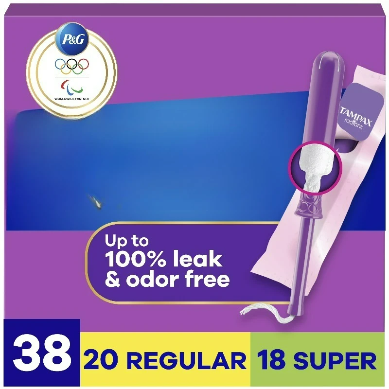 

Тампоны Radiant Duo Pack с защитной вставкой LeakGuard Braid, обычной/супервпитывающей способностью, 38 шт.