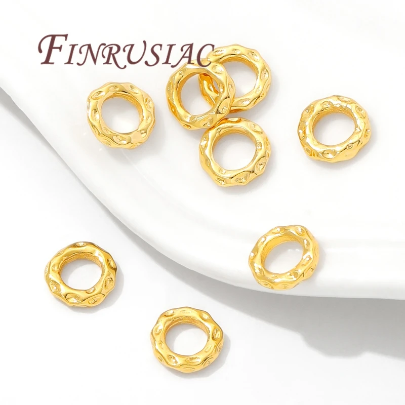 Separatoren für Armbänder, 18 Karat vergoldet, 5,7 mm, 7,7 mm, Abstandsperlen, Schmuckzubehör, Perlentrenner, Metallperlen, DIY-Zubehör – Detail 17
