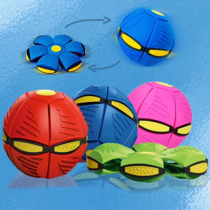 LED Fly Ball Outdoor Multiple Toy Colour Flat Throw Disc Ball Decompression Flying Flat Throw Disc Balls Toy for Childrens