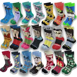 Cartoon and Animation fFashion Trend Men and Women Socks Autumn and Winter Street Style  Middle Tube Skateboard Socks