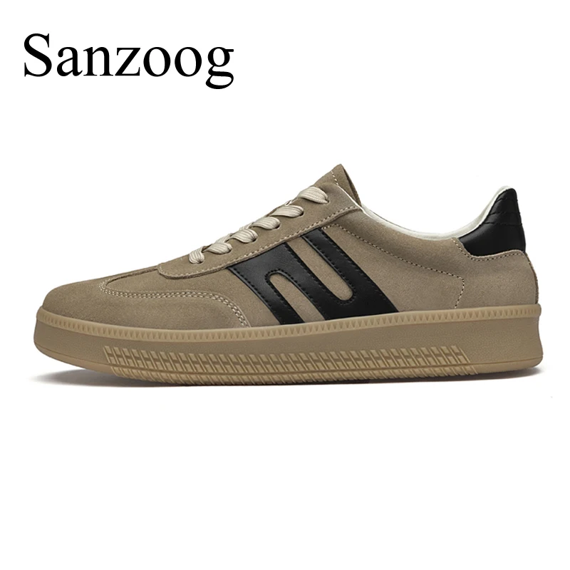 Platform German Training Shoes Men Suede Leather Casual Skateboarding Shoes Thick Soles Anti-Skid