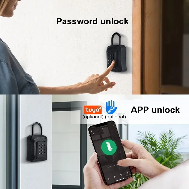 Tuya/TTlock Smart Password Lock Box Homestay Key Box Password APP Unlocking Anti Theft IP65 Waterproof Electronic Lock Box