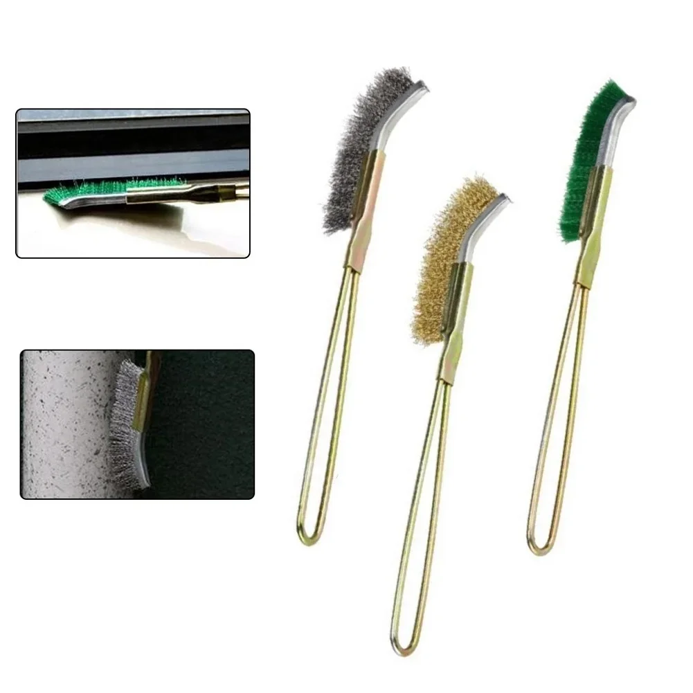 Mini Wire Brushes Metal Rust Remove Rust Brush Steel Brass Nylon Cleaning Brushes Polishing Detail Metal Brush Cleaning Tool