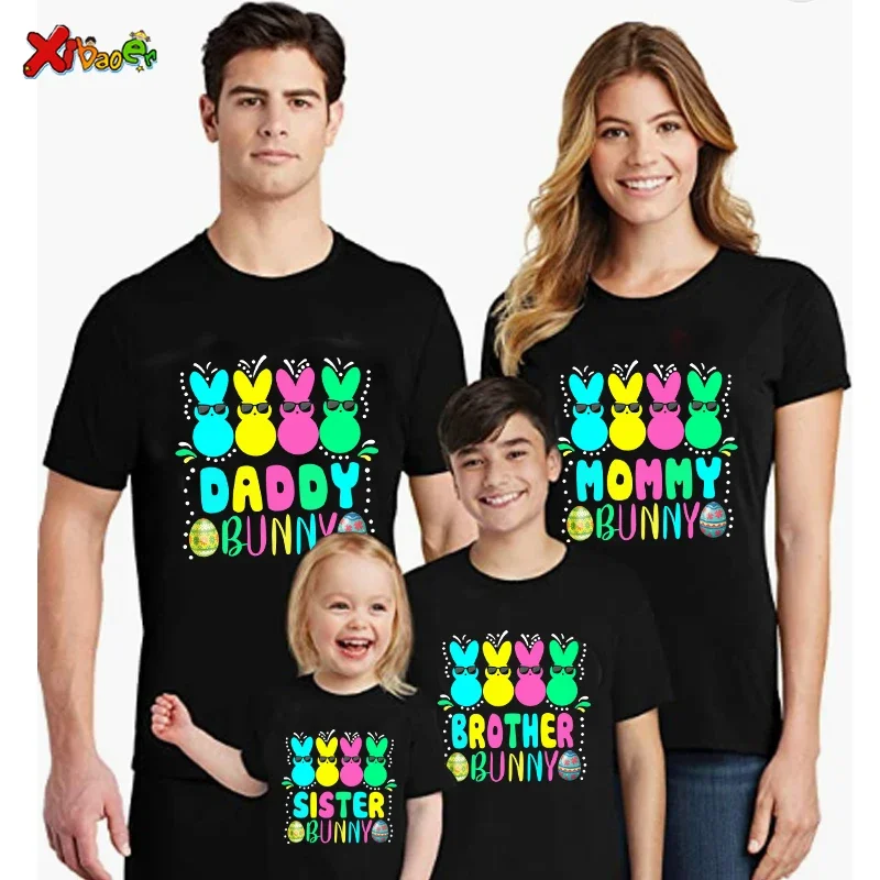 

Bunny Family Shirts Easter Family Matching Bunny Shirts Family Tee Matching Mama Daddy Bunny Shirt Easter Gift Tee Black T Shirt