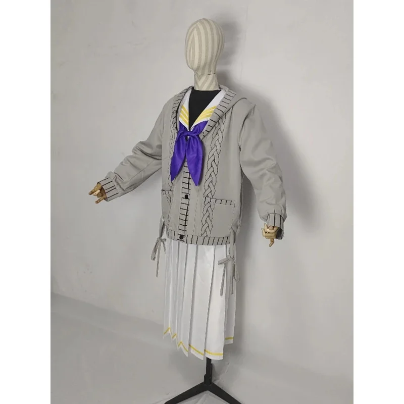 Синий архив Kozeki Ui, карнавальный костюм для женщин и девочек, костюм моряка, рубашка, юбка, карнавальная одежда на Хэллоуин, темно-синий парик, очки Halo