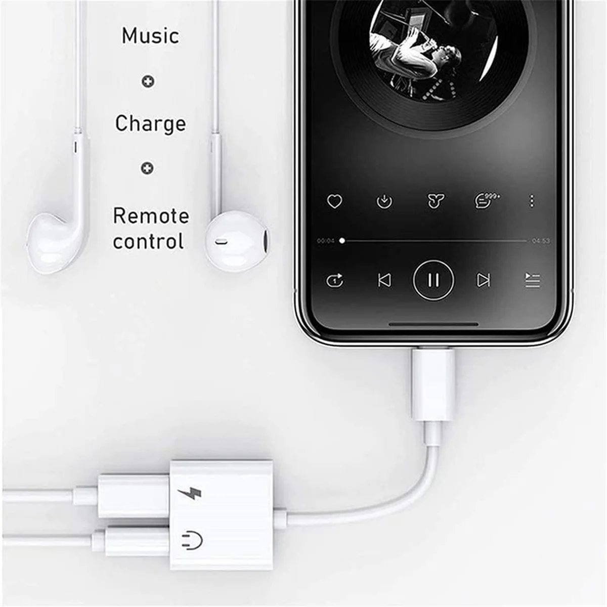 Adaptador de cargador de auriculares USB C a piezas, Adaptador de Audio tipo C 2 en 1 con Carga rápida PD, divisor Dongle USB C, 2 USB-C