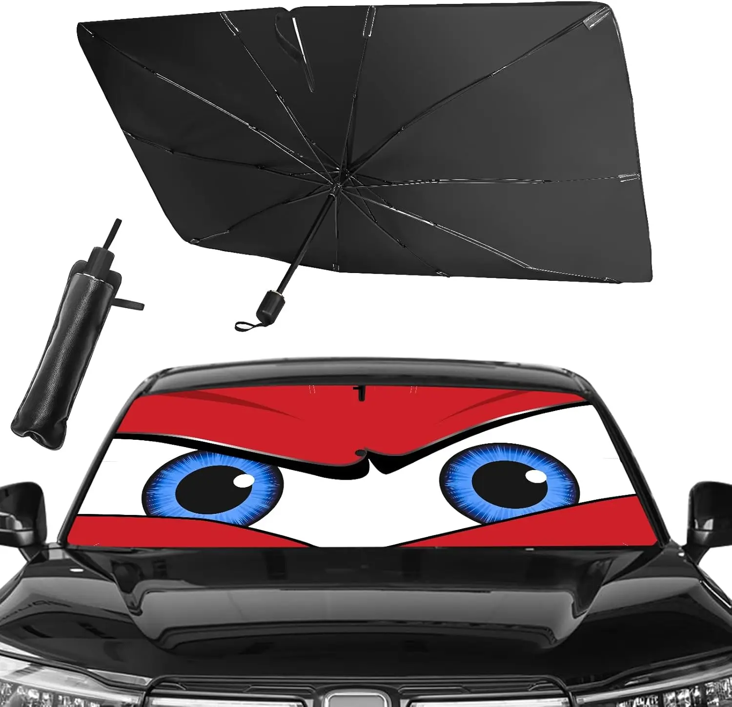 

Улучшенный автомобильный солнцезащитный зонт для лобового стекла, складной, блокирующий УФ-лучи и тепло, 57"X31" для защиты