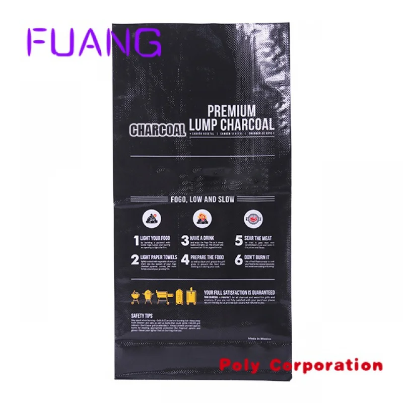 Custom  Wholesale 5kg 8kg pp woven firewood bbq charcoal bright packing bags