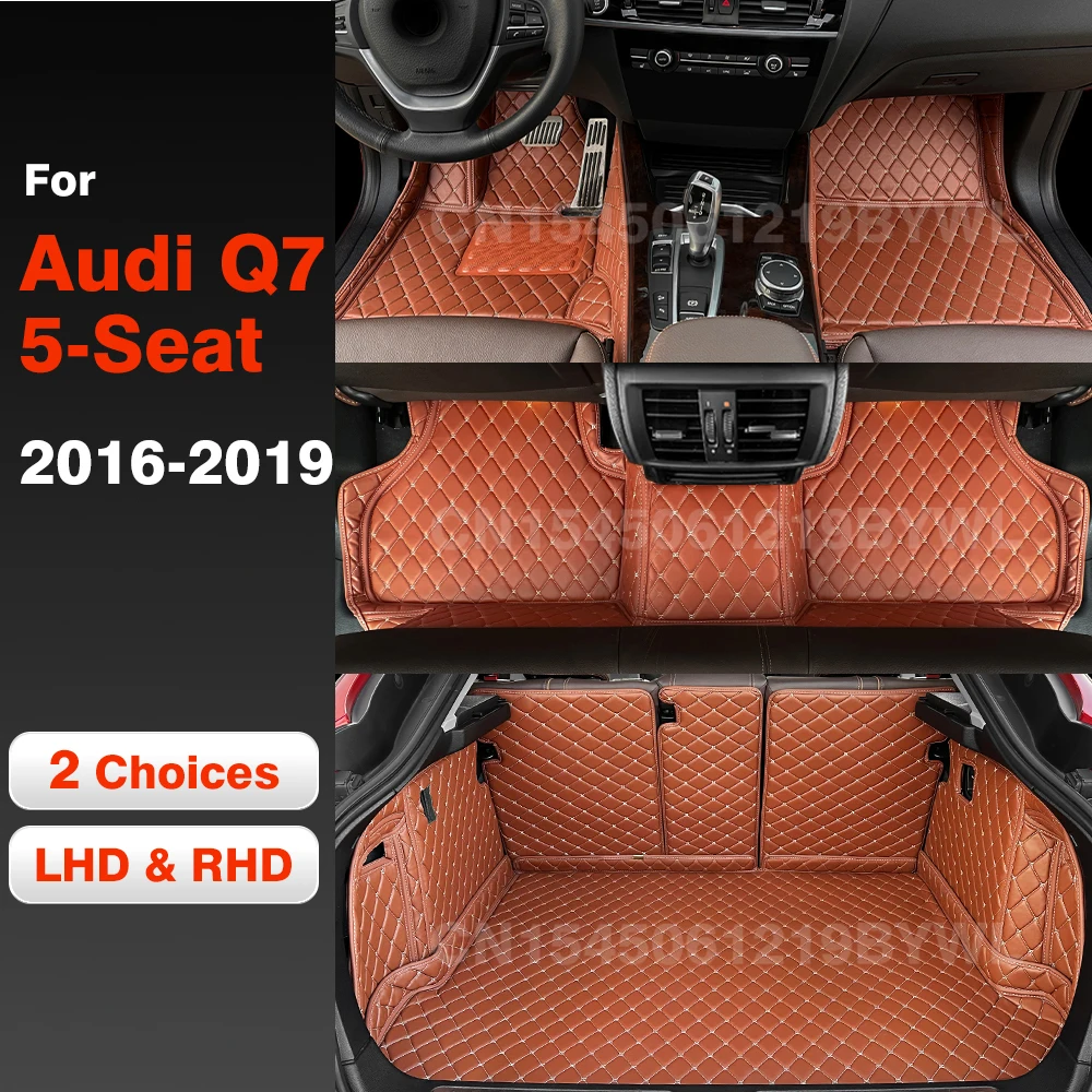 

Car floor mats for Audi Q7 (5-Seat) 2016 2017 2018 2019 Car Trunk Mat auto foot Pads carpet cover interior accessories