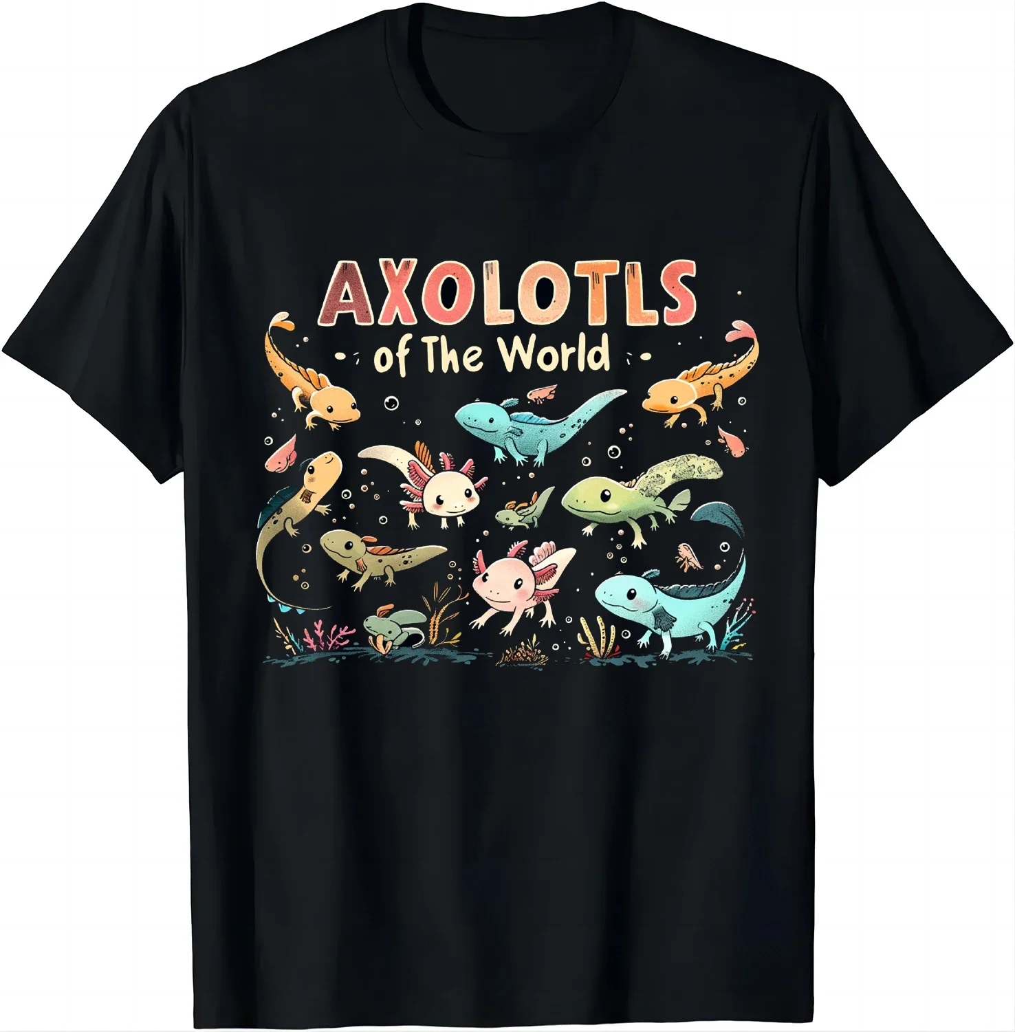 Axolotl Shirt Kawaii Axolotls of The WurId Axolotl Animals T-Shirt  Aesthetic  Women Clothing  Graphic T Shirts  Kawaii Clothes