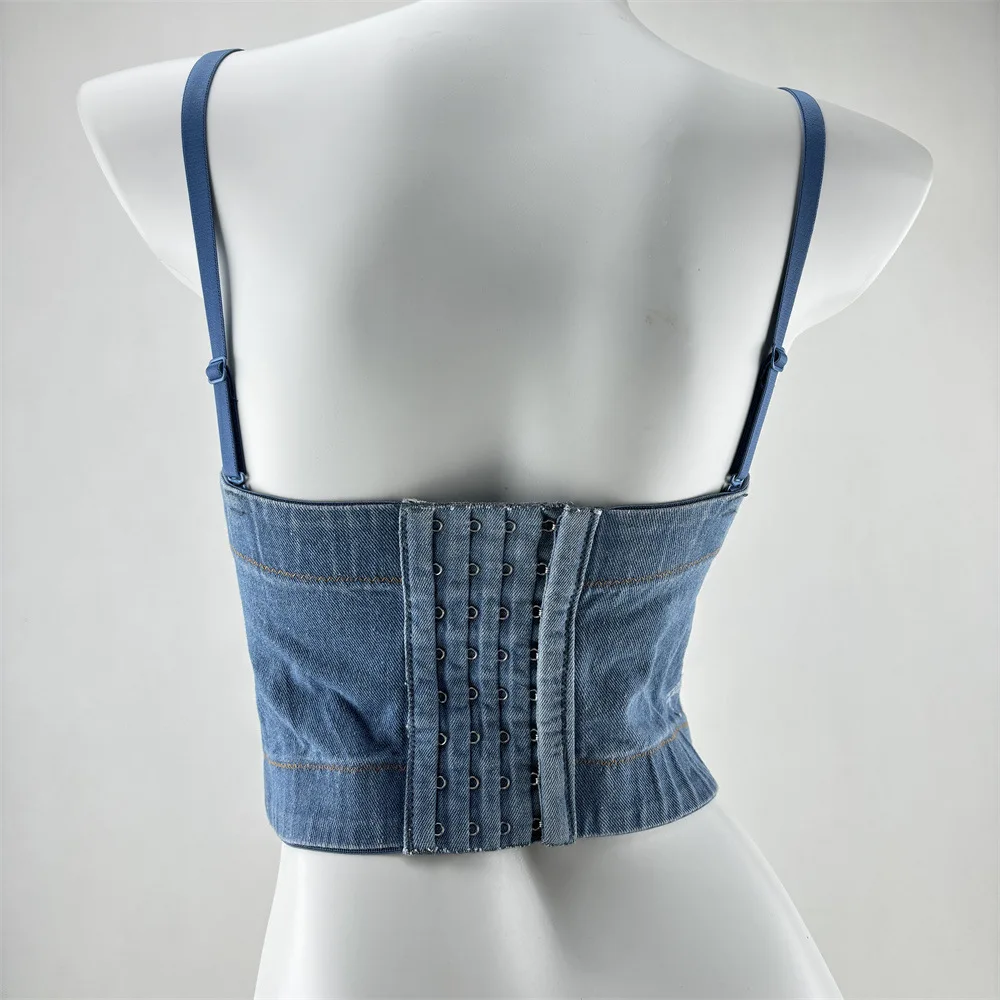 Cowboy Chain Beaded Tassel Bustier Female Spicy Girl Waist Thin Halter Undershirt Nightclub Stage Sexy Tops