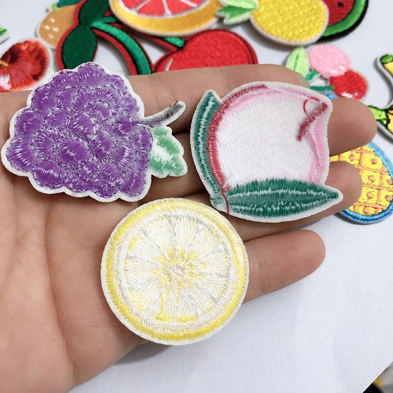 10 Teile/los Nette Obst Muster Patches Eisen auf für Kleidung Jacke Jeans DIY Applique Stickerei Aufkleber Kinder Tuch Dekoration – Detail 4