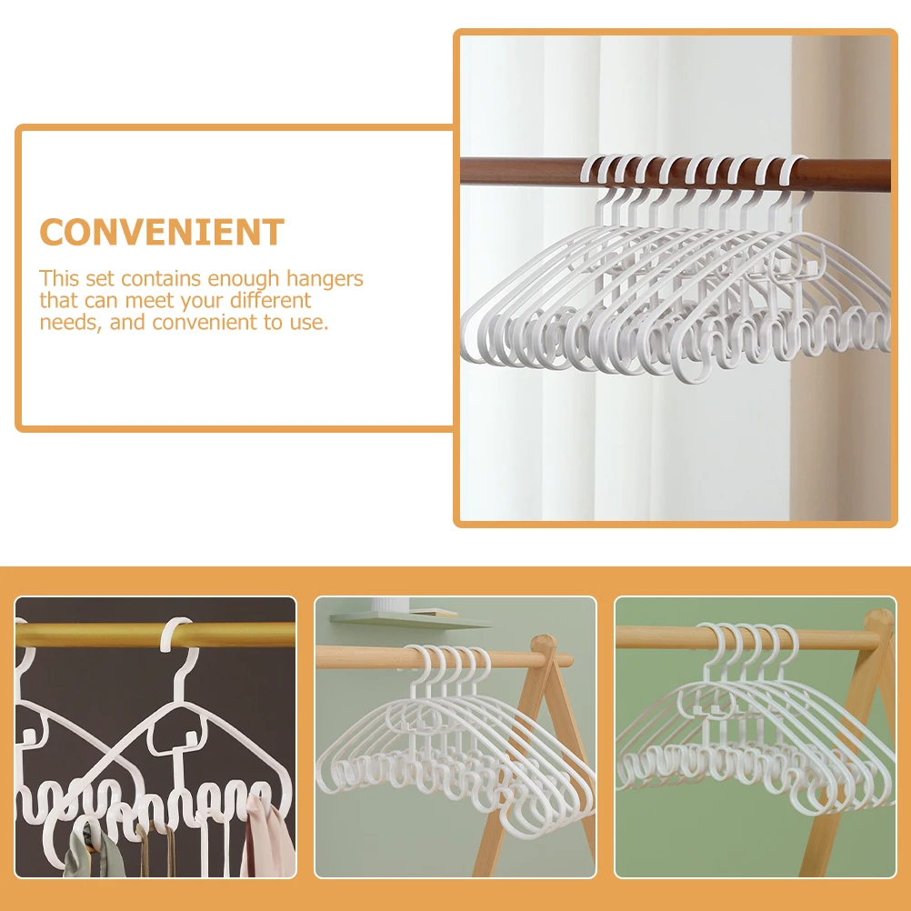 

10 Pcs Multifunction Wavy Hanger Clothes Hanging Rack Closet Organizer Pp Space Saving