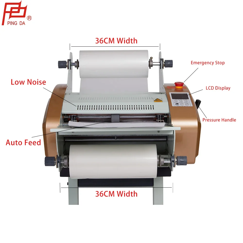 Pingda Factory  PD360C Automatic A3 A4 Hot Roll Laminating Machine Laminator with Auto Feed Cut Function