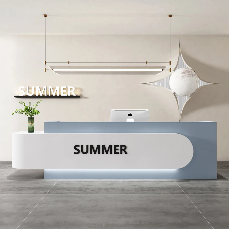 Boutique réception comptoir de réception luxe classique affaires bureaux de réception Salon de beauté Mostrador réception mobilier de bureau