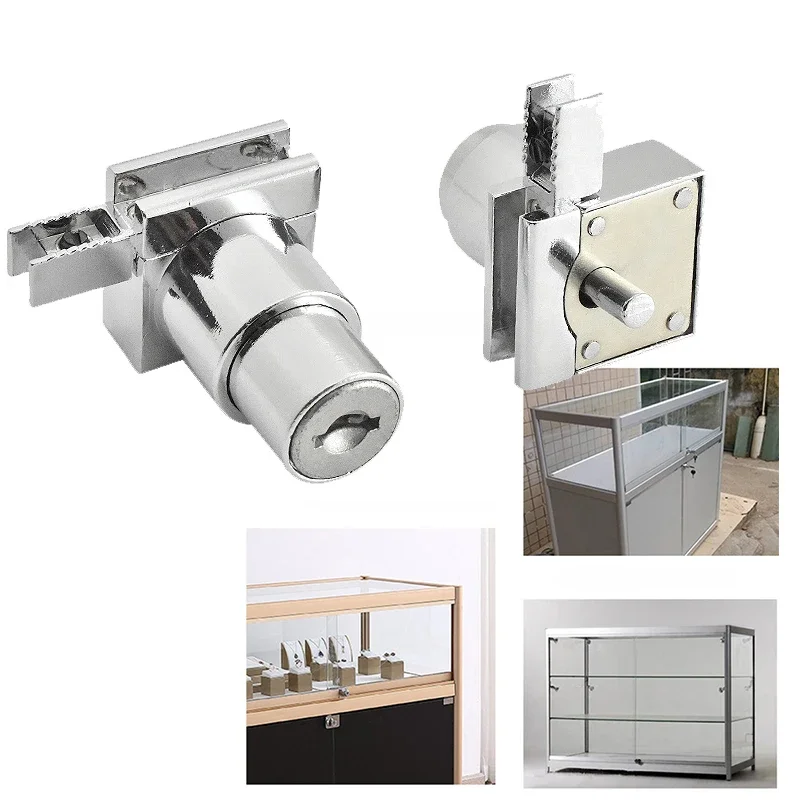 Improvement Door Lock Accessories Hardware Mechanism Home Replacement Cabinet Glass Showcase Keys Sliding Silver