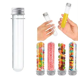 40ml Plastic Clear Test Tubes With Screw Caps Candy Cosmetic Travel Lotion Containers