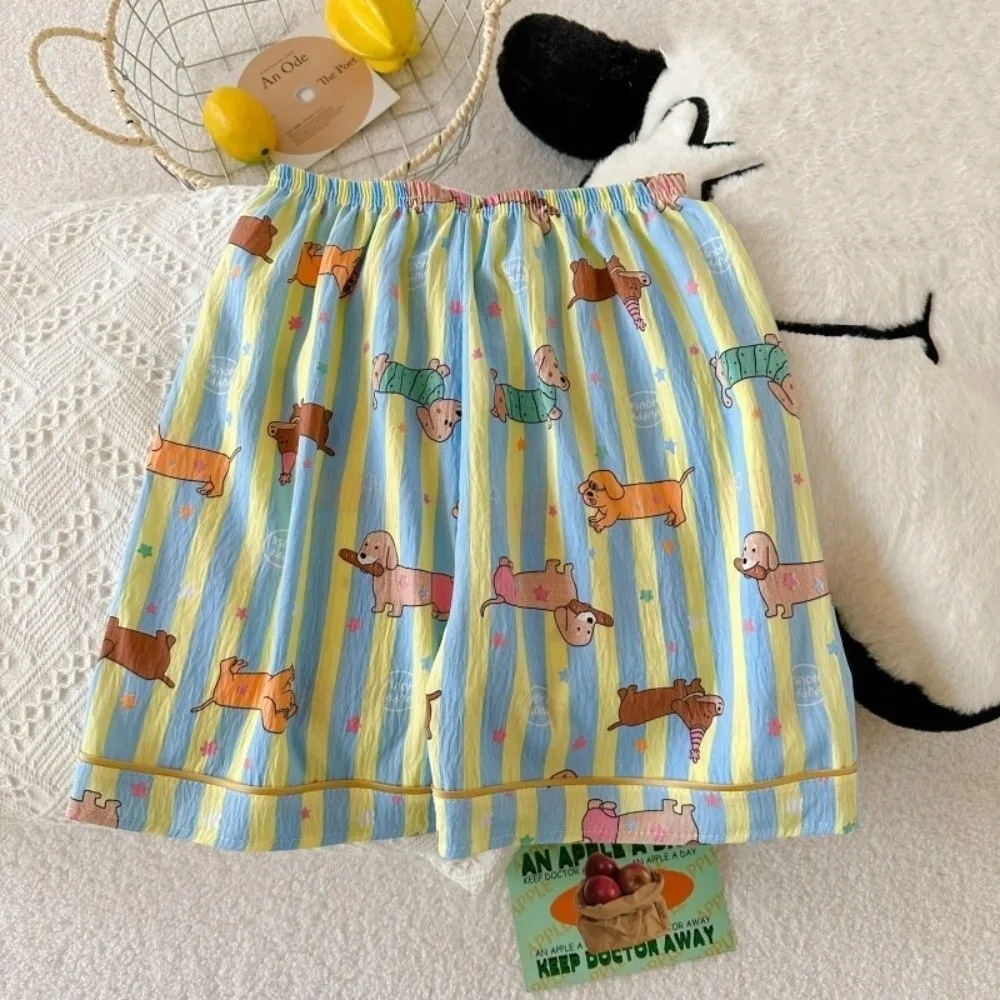 

Kawaii пижамный комплект с короткими рукавами и героями мультфильмов, пижамный комплект для собак, кошек, щенков, кошек, ночная рубашка, повседневные шорты, свободная ночная рубашка из двух предметов, летняя
