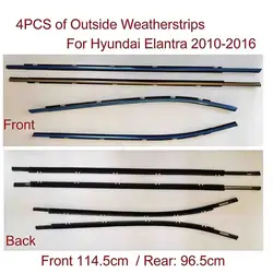 For Hyundai Elantra 2010-2016 Rubber Weatherstrip Window Glass Seal Door Belt Weather Strip Outside Molding Trim SW4 Accessories