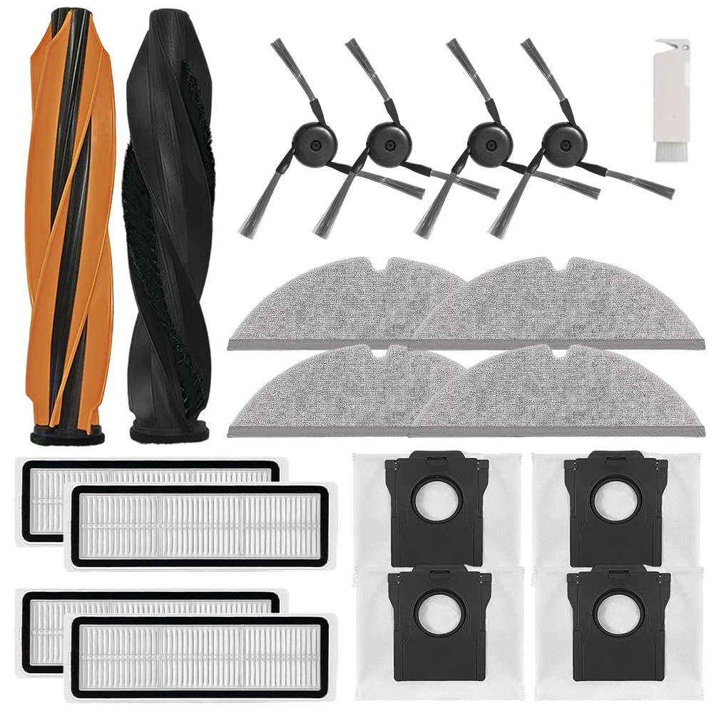 

For DREAME D20 Plus Vacuum Cleaner (14pcs): Roller Brush, Side Brush, Mop, Dust Bag, Cleaning Tool Replacement Kit