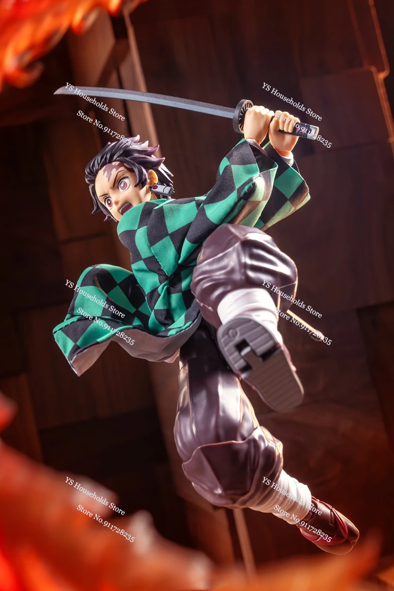 1/12 Kamado Tanjirou 불꽃 격자 무늬 윈드 브레이커 Tomioka Giyuu 스파우트 Shf Anime Demon Slayer Soldier 용 색상 장난감 액세서리