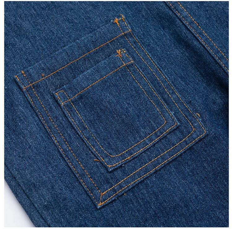 Elegante Kinder-Jeans-Overalls in Blau mit Taschen für den Alltag, Sommerkleidung für Jungen und Mädchen. – Detail 6