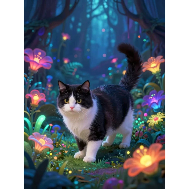 

500/1000/1200/2000PCS Jigsaw Puzzle Cat With Flower Animal Art For Adults Great Weekend Relaxation And Family Fun Gift
