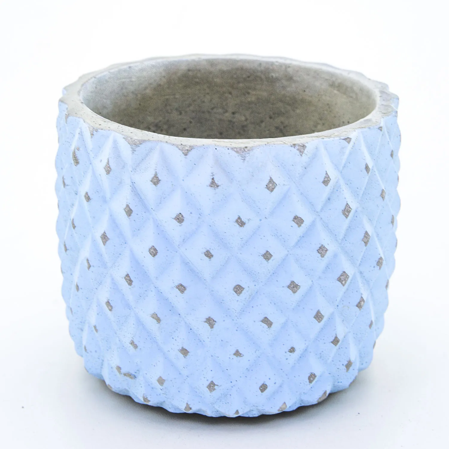 Blue 14x12 Cm pattern tumbled concrete flower pot clear blue 14x12 Cm