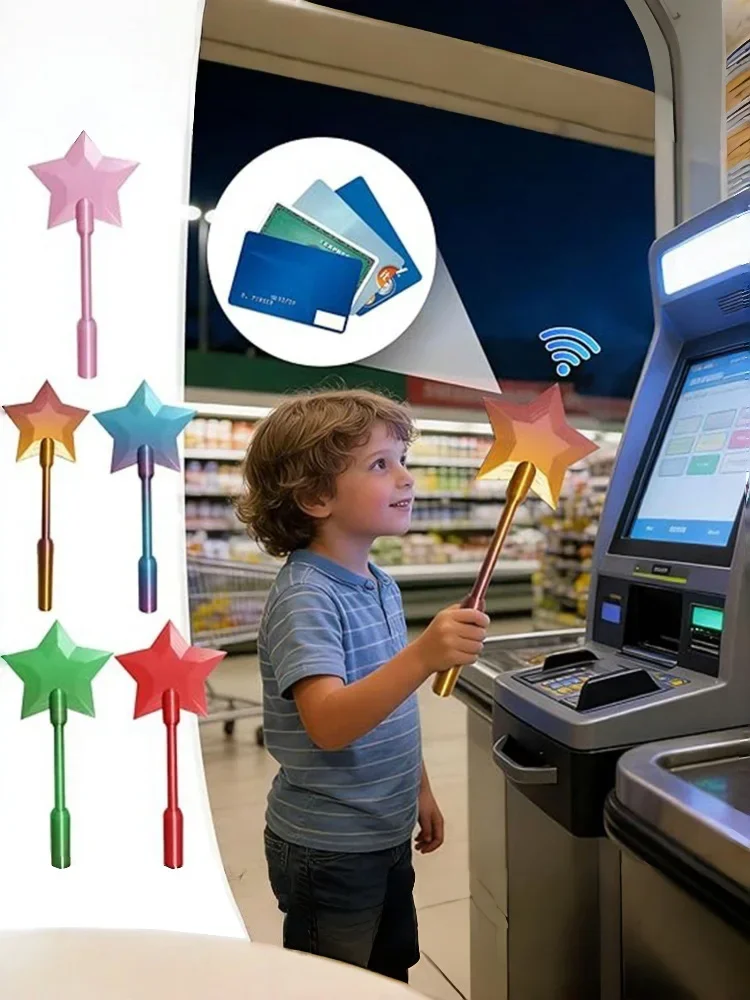 3D Printed Wand Tap To Pay Fashion Creative Lightweight Portable Star Magic Wand Holder 36.8cm Cute Credit Card Holder Daily Use