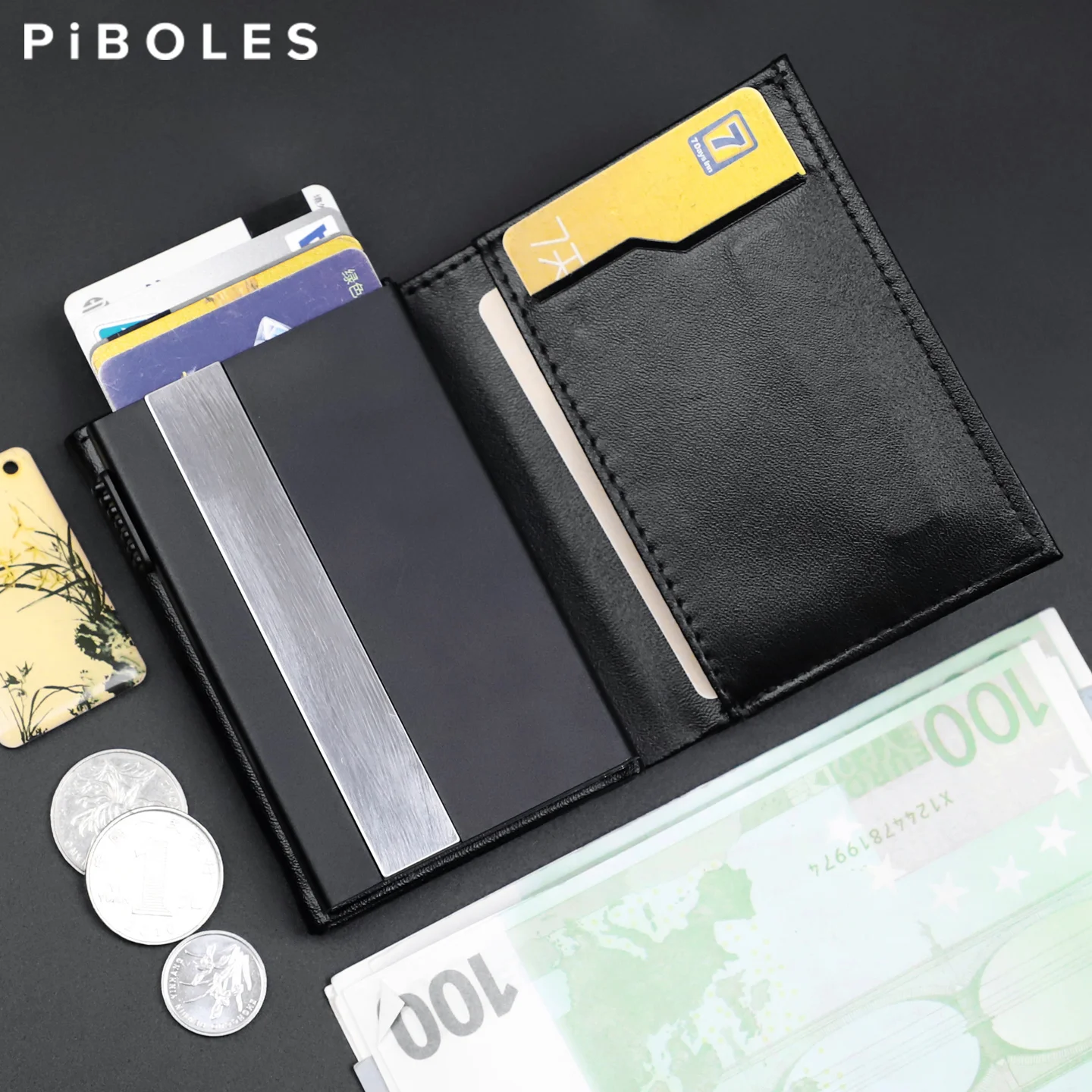 Rfid Microfiber Leather Men Wallets Fashion Card Holder Trifold Wallet Money Bags Smart Slim Thin Coin Pocket Wallet Purse