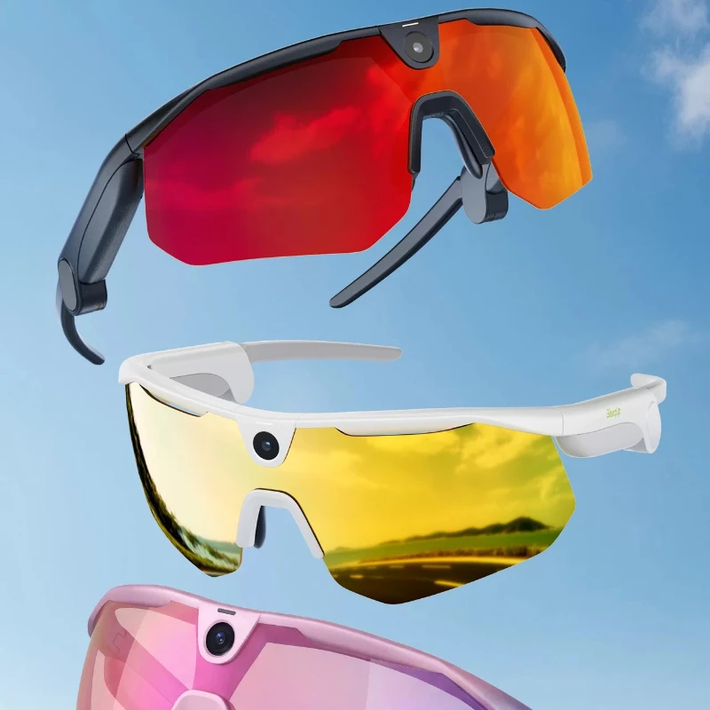4-in-1 AI sports smart glasses Bluetooth headset riding outdoor mountaineering goggles