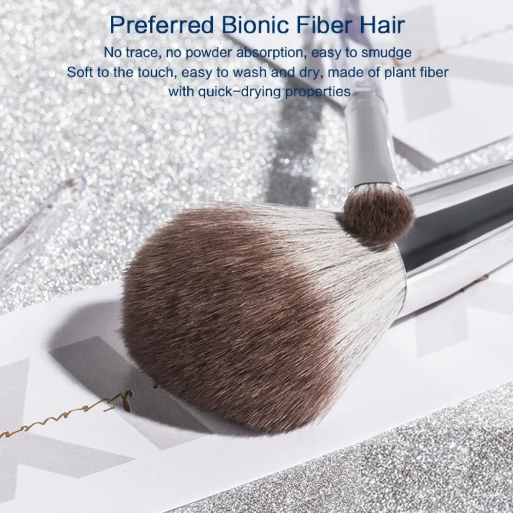 Zestaw 9 pędzli do makijażu Ice Crystal, profesjonalne pędzle do różu i cieni do powiek, wysokiej jakości estetyczne narzędzia kosmetyczne